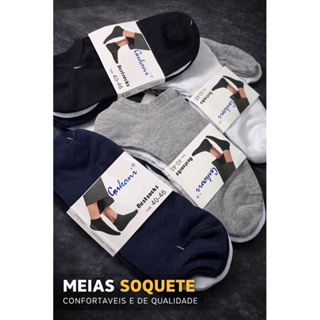 Par Meias soquetes cano curto masculina feminina premium moda verão fitness academia esporte conforto qualidade em Oferta na Shopee