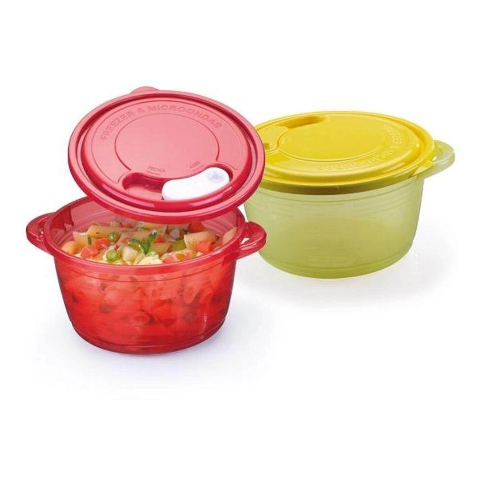 Kit 3 Mini Panela Para Microondas Freezer 1;5 Litros