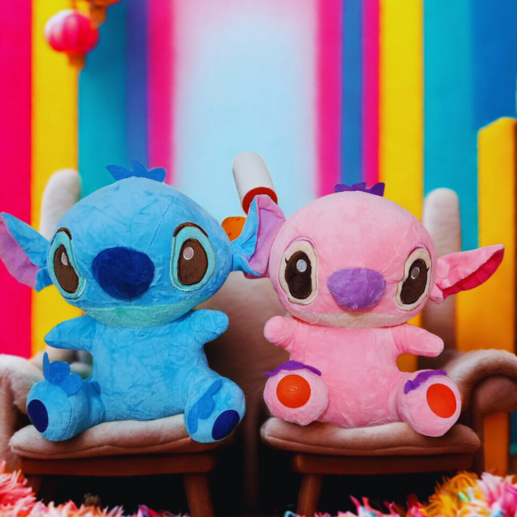 kit Casal Lilo E Stitch Angel Namorados Disney Pelúcia 21 cm Pronta entrega Melhor preço e qualidade