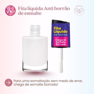 Fita líquida para unhas Chega de Esmalte Borrado Cora em Oferta na Shopee