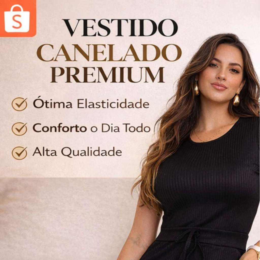 Vestido Feminino Canelado Midi com Fenda na Lateral Bolsos Funcionais — imagem 2 de 2