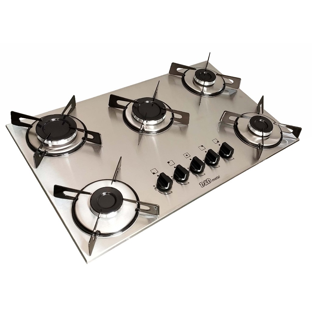 Fogão Cooktop A Gás 5 Bocas Inox 304