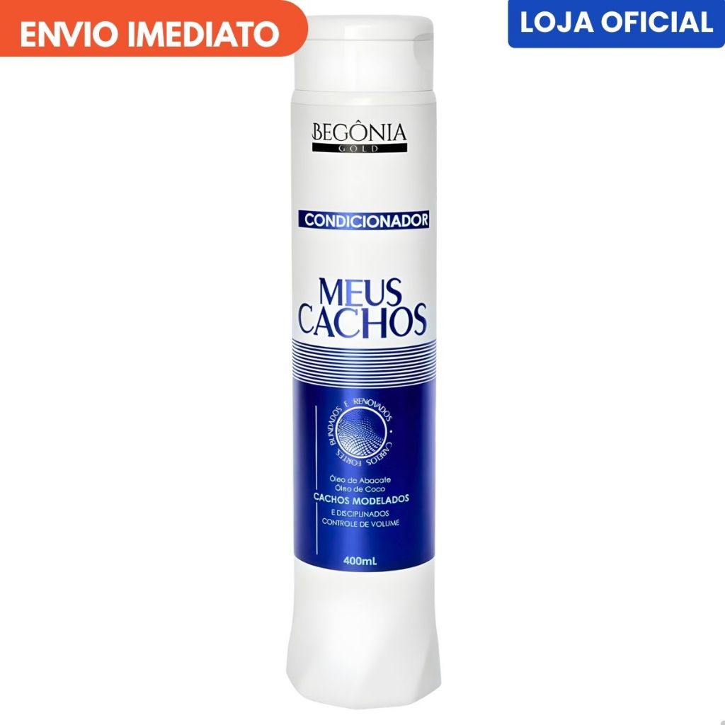 Condicionador Cabelo Cacheado 400ml Coco Abacate Hidratação Nutrição Definição Cachos Maciez Brilho