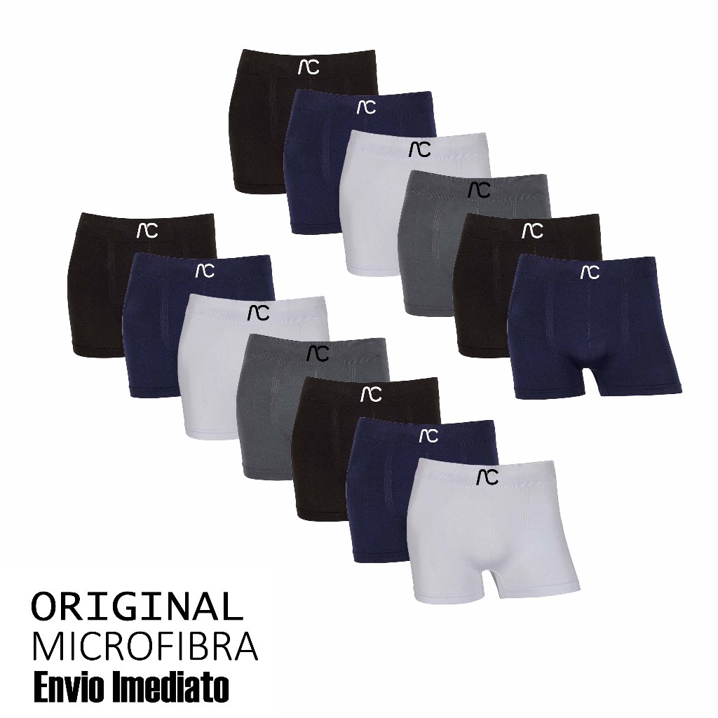 Kit 6 ou 13 cuecas boxer AC Original Sem Costura Microfibra