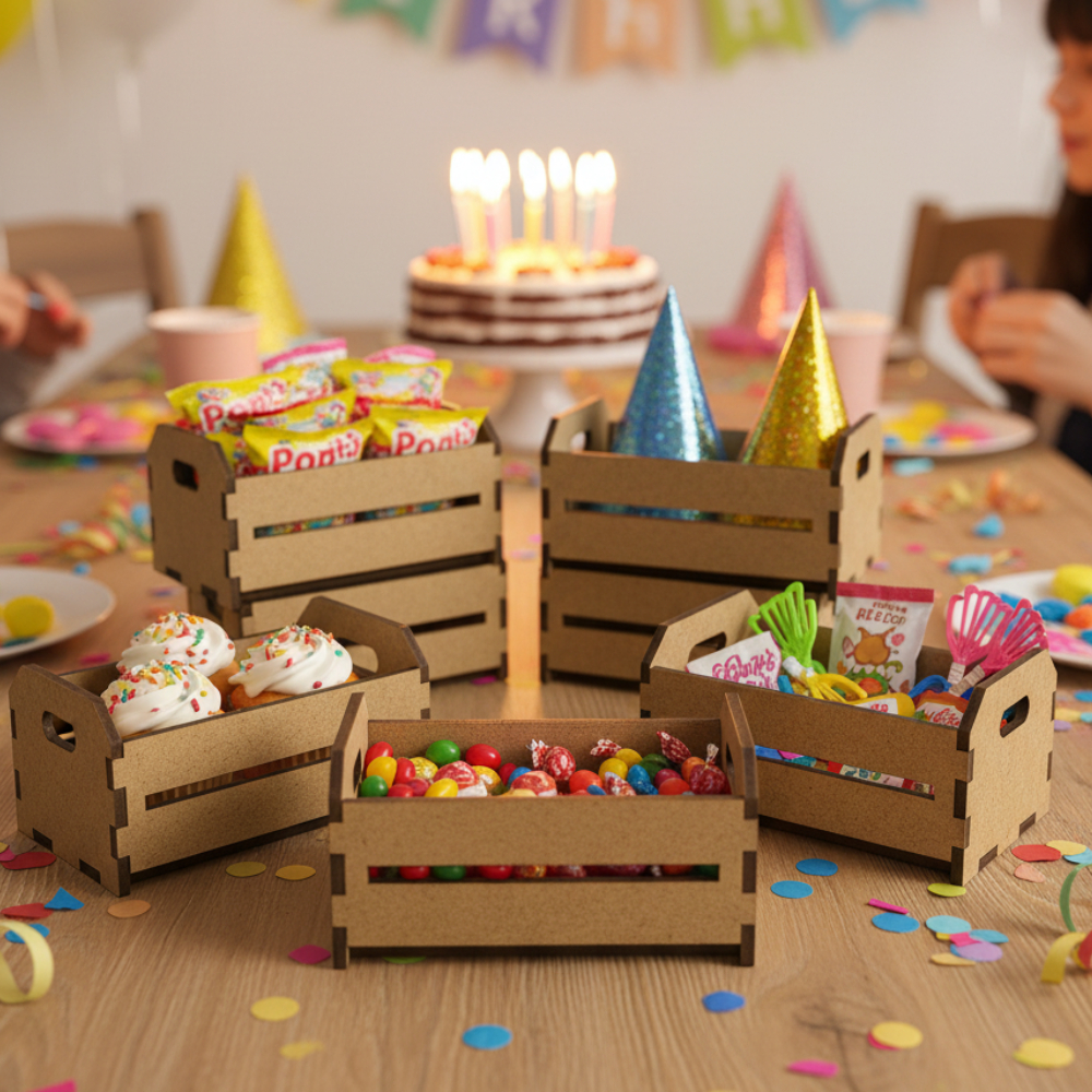 Kit Caixotes De Feira Mini Mdf Cru Lembrancinhas Presentes Caixotinhos