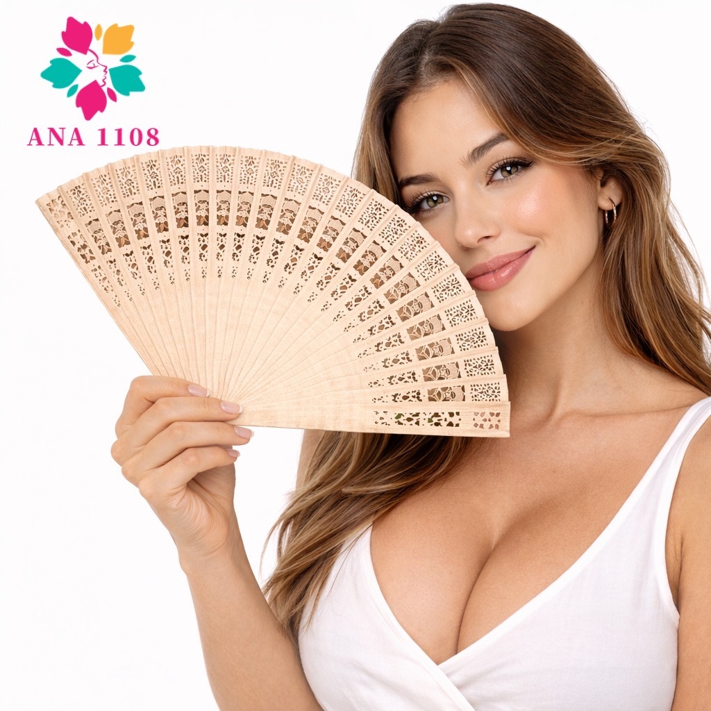 DAGUAN SHOP 3/6/12 Pcs Leque De Madeira Leve Moda