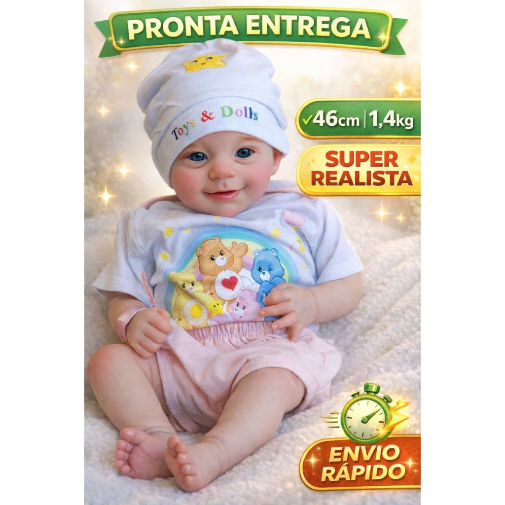 Bebê Reborn Realista 46cm 1,4kg Pronta Entrega + Kit Completo Envio Rápido em Oferta na Shopee