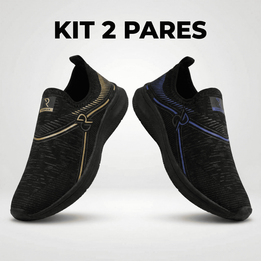 Kit 2 Pares Tênis Adulto Calce Fácil Slip On Leve Confortável Moderno Casual Prático Econômico Versátil Estiloso