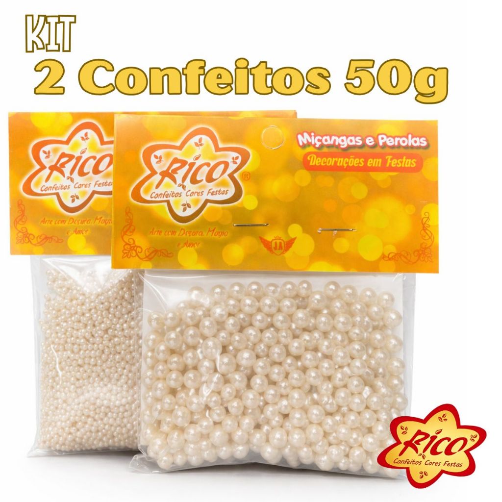 KIT2 confeitos de açucar Pérolas 50g Tamanho P e M 100% Comestíveis Confeitos Diversas Cores em Oferta na Shopee