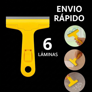 Raspador para limpar Box Piso Vidro Cerâmica Azulejo + 6 Laminas em Oferta na Shopee