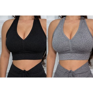 Top Fitness Feminino Nadador com Bojo Removível Academia Alta Sustentação em Oferta na Shopee
