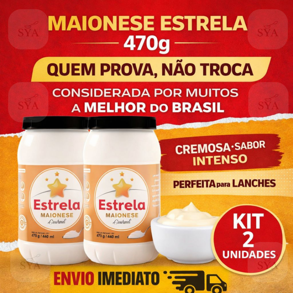 Maionese Estrela Gourmet 470 g Kit com 2 unidades