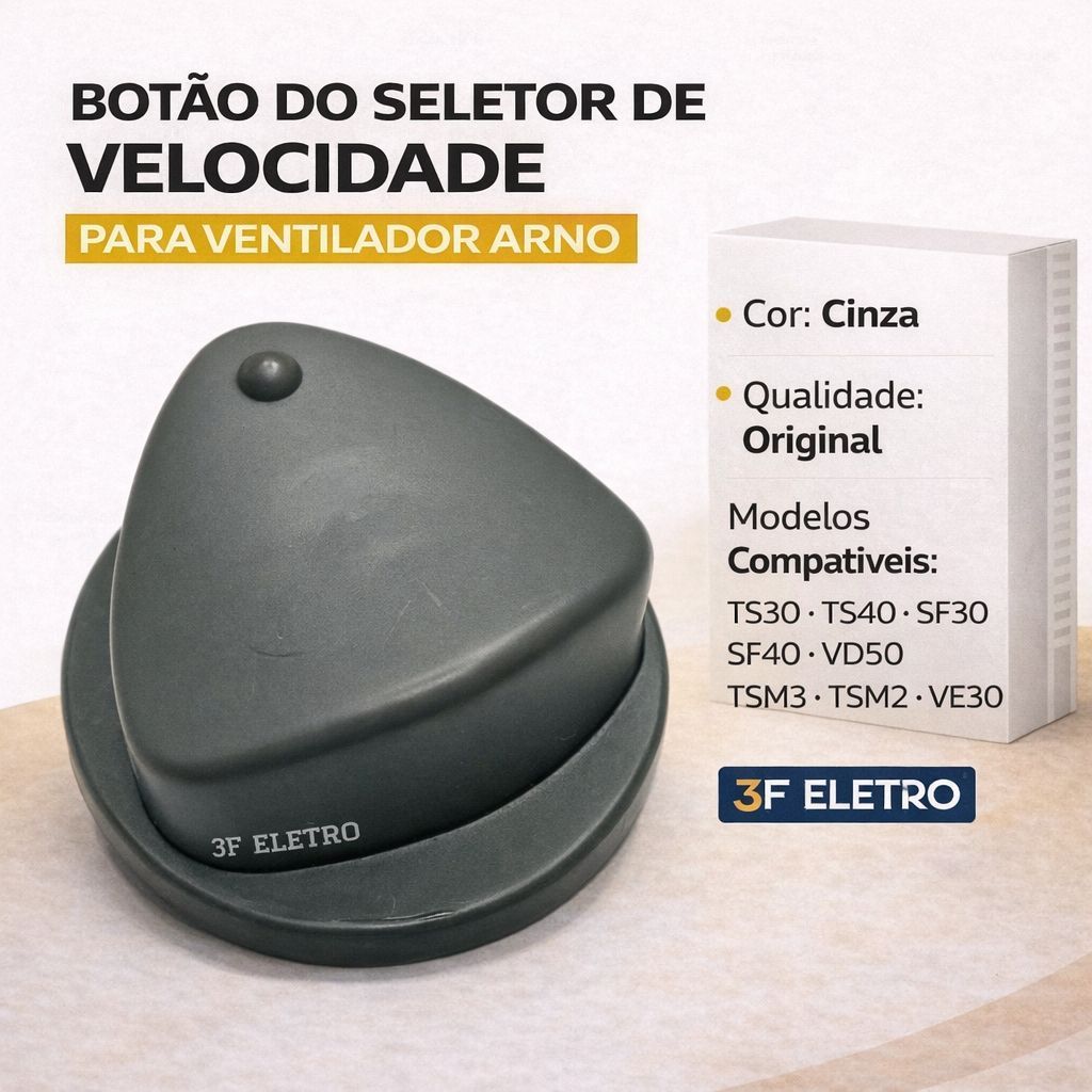 Botão do Interruptor Original Preto Ventilador Arno TS30 TS40 SF30 SF40 VD50