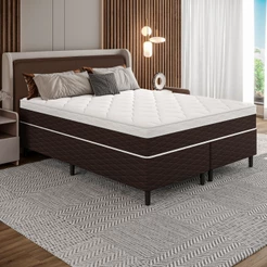 Cama de Casal Queen 158x198 Molas Ensacadas com Colchão Casal e Base Cama Box Casal Umaflex