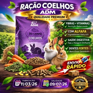 Ração Natural Adm Presence Para Coelhos Reduz Odor De Fezes 5kg em Oferta na Shopee