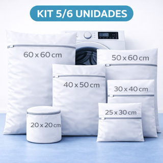 5/6 Sacos Para Lavar Roupas Delicadas tenis na Máquina Protege Sutiã Lingerie roupas Intimas organizador de mala em Oferta na Shopee