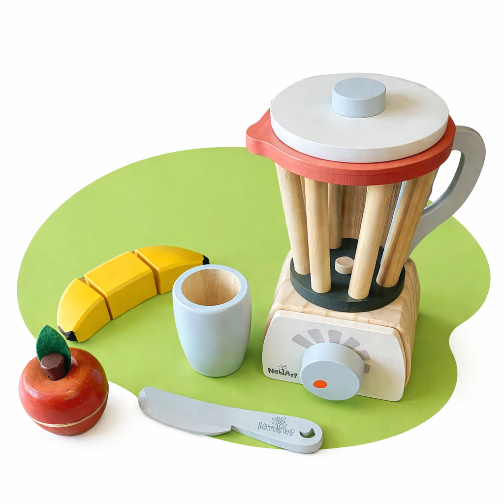 Imagem Liquidificador Brinquedo Madeira Infantil Pedagógico Criança Faz de Conta Cozinha Infantil Chef