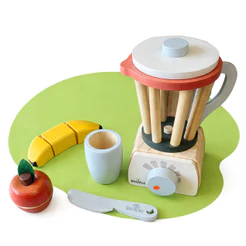 Liquidificador Brinquedo Madeira Infantil Pedagógico Criança Faz de Conta Cozinha Infantil Chef