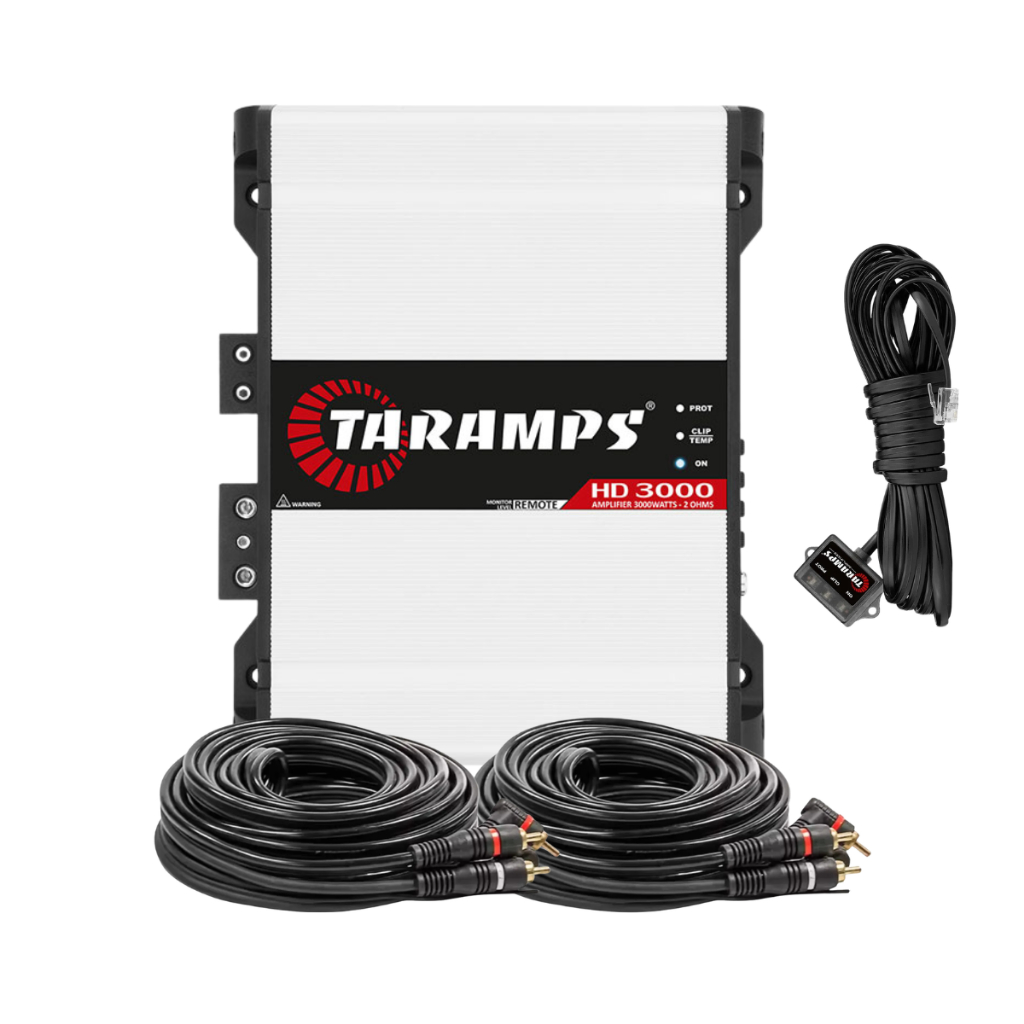 Módulo Amplificador Taramps Hd3000 3000w 2 Ohms +cabo Rca 5m em Oferta na Shopee
