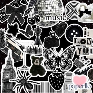 52 Stickers Adesivos Black Aesthetic Impermeáveis Para Decoração e colagem Kindle Cadernos Journal em Oferta na Shopee