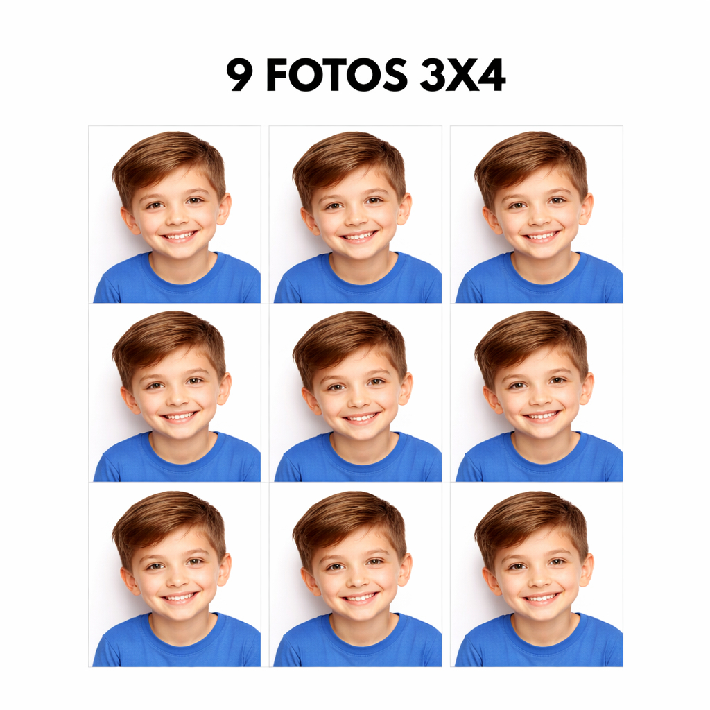 Foto 3x4 Papel Fuji Film 9 Fotos Iguais Revelação Premium promocional qualidade RG