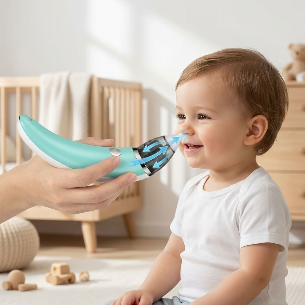 Aspirador Nasal Bebê Silicone Elétrico Recarregável 5 Potências Ajustável