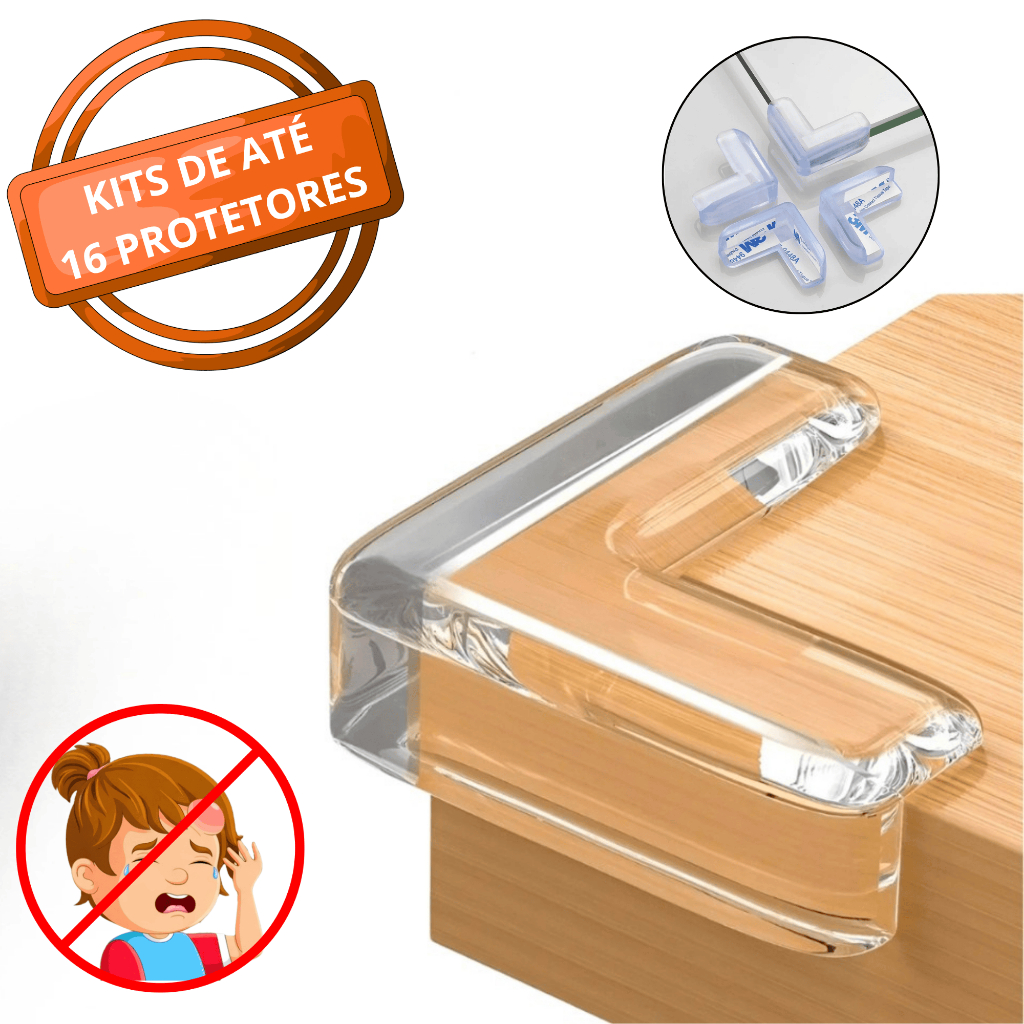 Kit Protetor de Quina Silicone | 4 a 16 Peças | Proteção para Bebês e Crianças | Anti Impacto