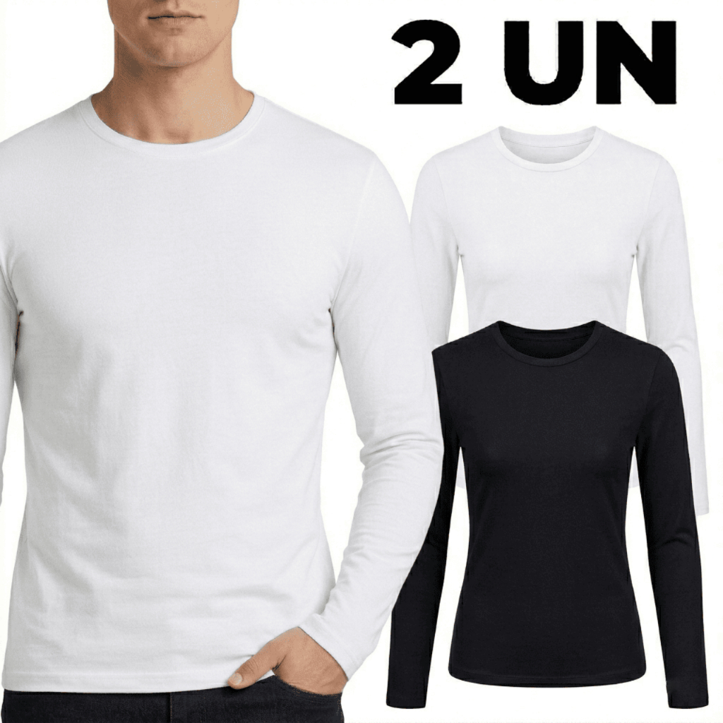 Camisa Térmica Unissex Kit 2 UV50+ Proteção Solar Camiseta Praia Piscina Esportes - Promoção !