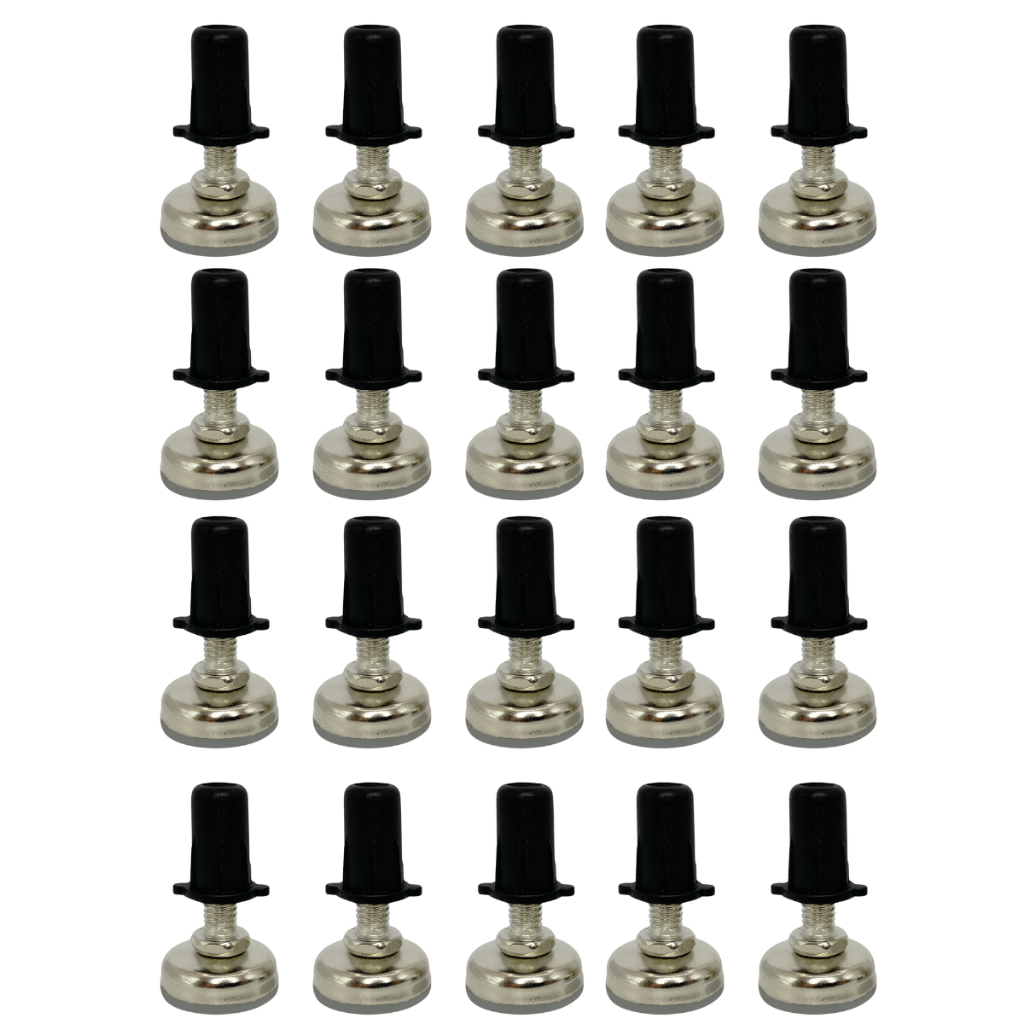 Kit 20 Sapata Pé Nivelador 21mm + Bucha Sapata Niveladora Para Móveis