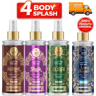 KIT 4 BODY SPLASH ÀRABE MASCULINO 200 ML COLONIA DESODORANTE PERFUME ARABE MASUCILINO ENVIO IMEDIATO em Oferta na Shopee