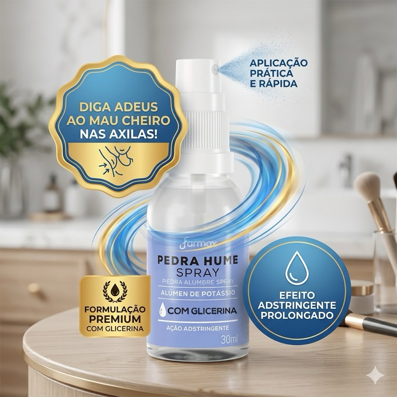 PEDRA HUME SPRAY COM GLICERINA FARMAX 30ML ou OUTRA MARCA QUE ESTIVER DISPONIVÉl.