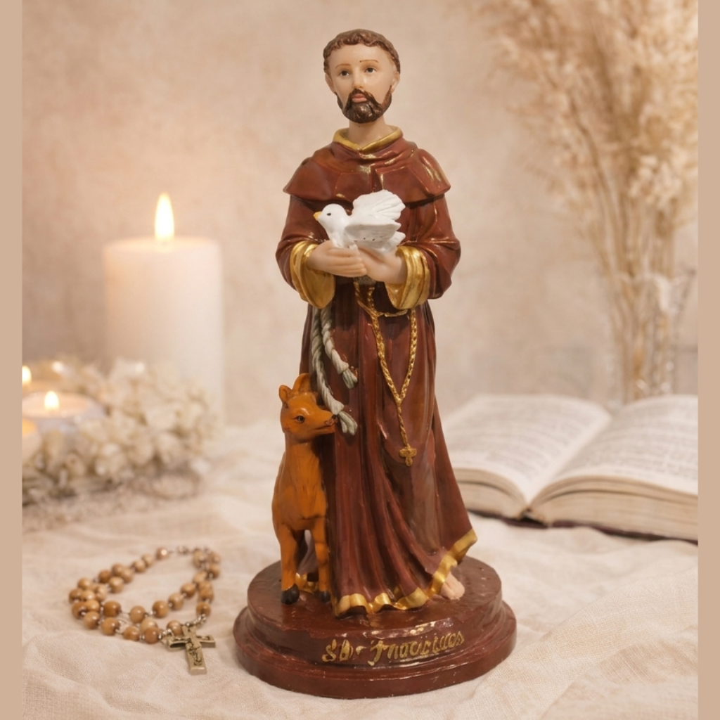 São Francisco de Assis Resina Premium imagem Linha Luxo em Oferta na Shopee