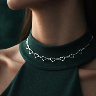 Choker Corações Vazados em Prata 925 Gargantilha Feminina Delicada Romântica em Oferta na Shopee