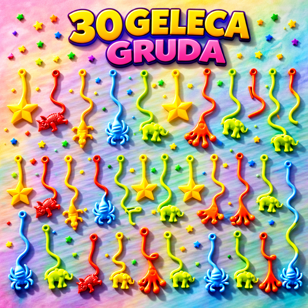 30 Geleca Gruda p/ Kit Festa Lembrancinha Infantil Brinquedo