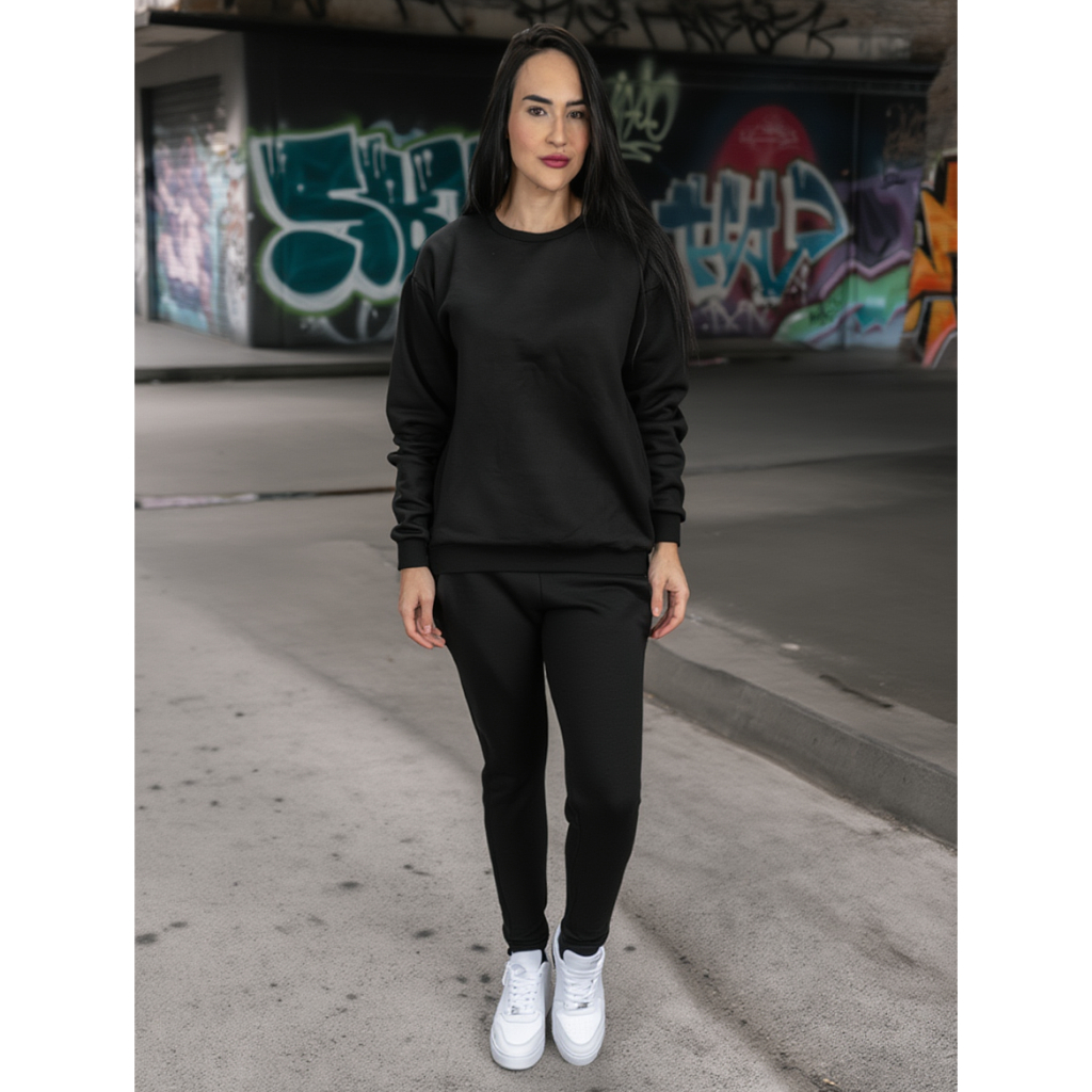 Conjunto feminino de moletom. Moda inverno casual oversized. moletom de algodão qualidade e conforto
