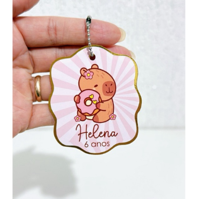 Tag Apliques Personalizados 3D para Lembrancinha | Capivara | Etiqueta Festa Infantil | Qualquer Tema