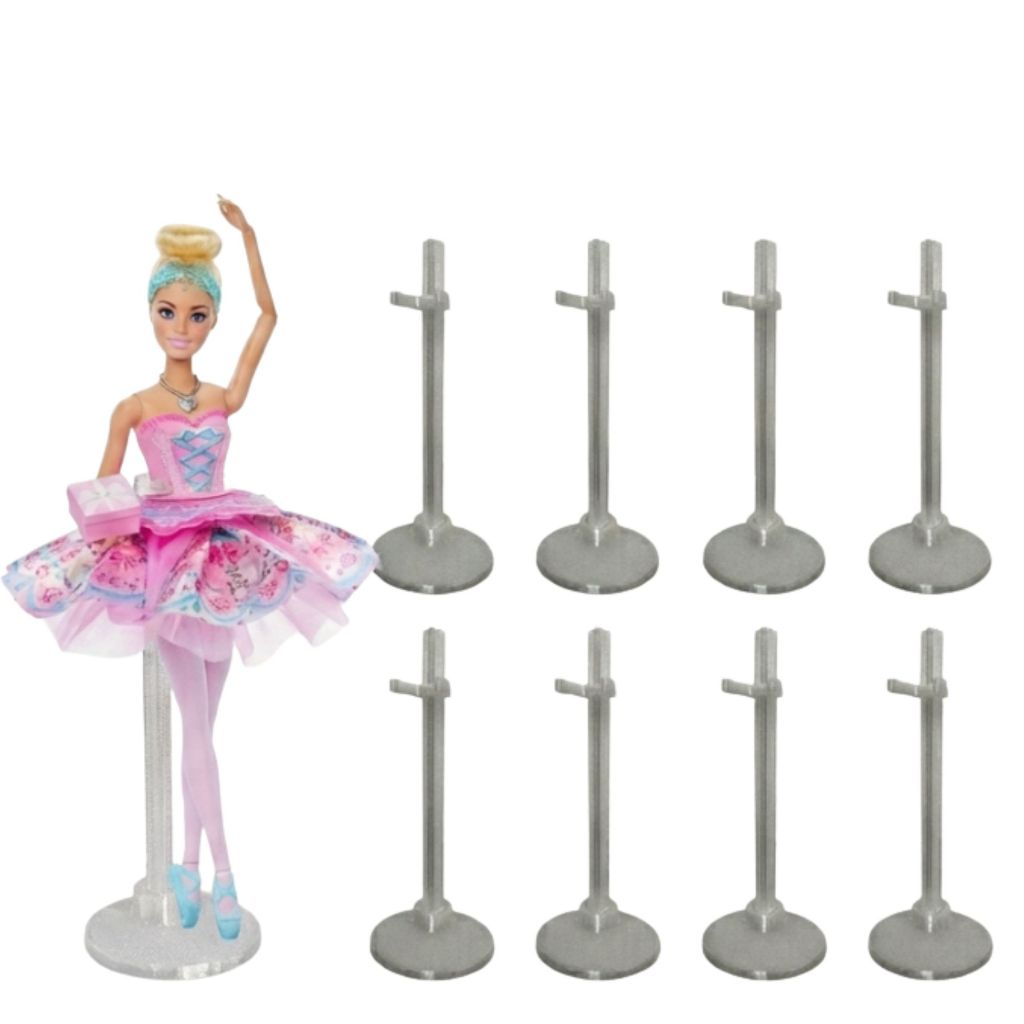 Kit Suportes para Bonecas Transparente Ajustável Expositor Pedestal Suporte Boneca e Bonecos