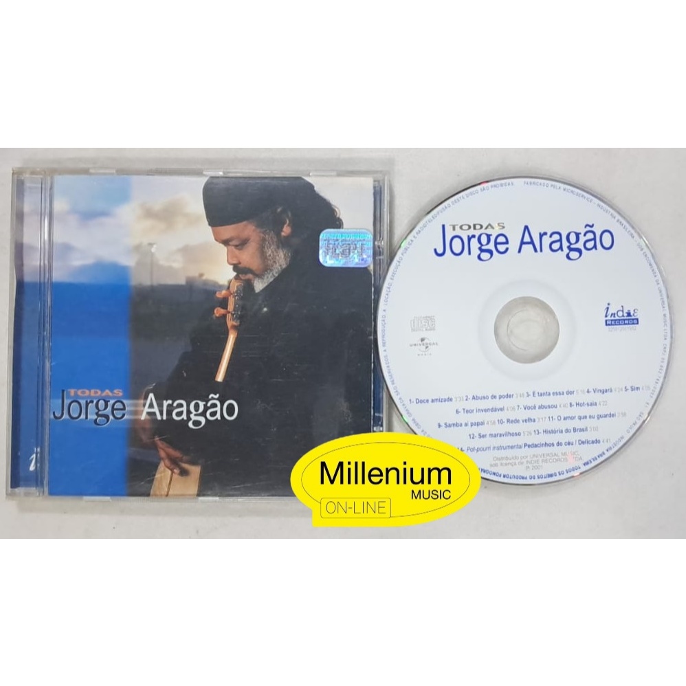CD Jorge Aragão  Todas 2001 Original Gravadora Colecionador Ótimo Estado