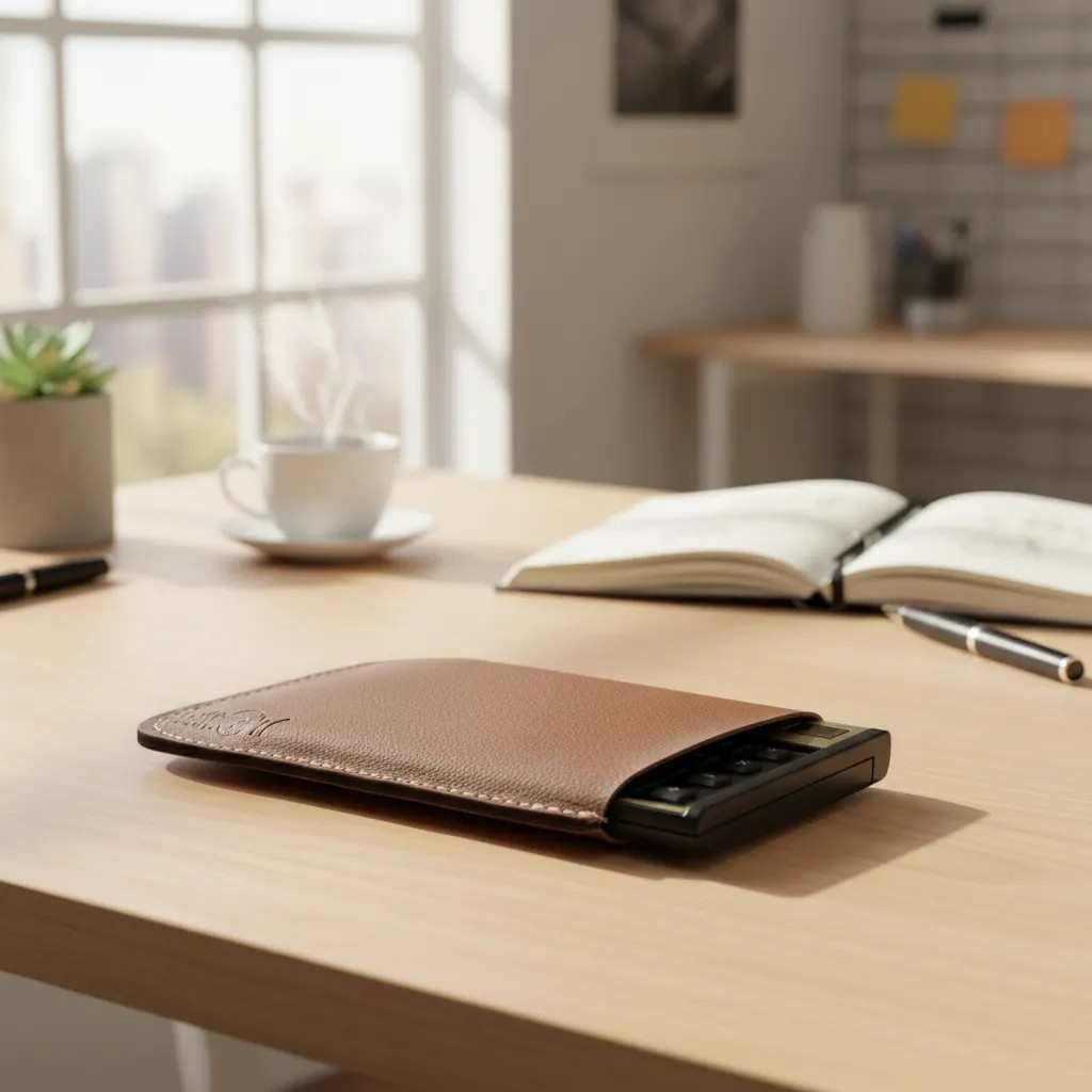 Capa Para Calculadora Hp 12c Gold e 12C Platinum 100% Couro Ecológico A Capinha