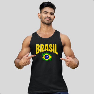 Camiseta Regata Masculina Brasil Camisa Cavada Copa Lançamento 2026 top