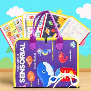 Livro Infantil Maleta Educativa Montessori - Brinquedo Sensorial Para Bebês Crianças Animais do Mar em Oferta na Shopee