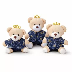 Trio Urso De Pelúcia Ursinho Príncipe Marinho Para Nichos Decoração Quarto De Bebê Presente Infantil