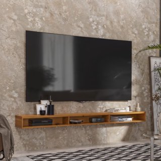 Rack Suspenso Para TV até 80 Polegadas Home Decoração Sala Quarto 2 e 3 Nichos Slim em Oferta na Shopee