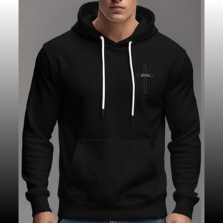 Moletom Flanelado Unissex Estampado Gospel CRUZ JESUS Moderno e Perfeito alto Conforto e Acabamento Premium Uso Diário