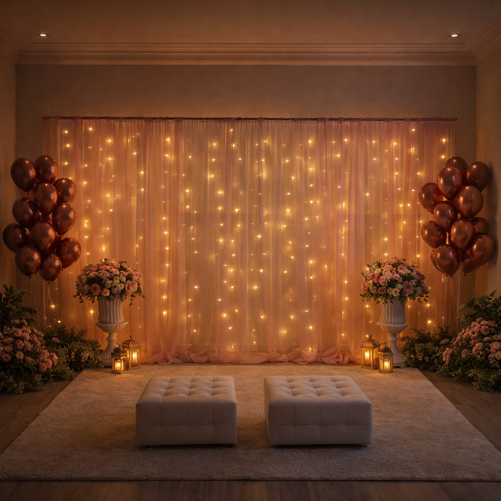 Cortina Voil Para Festa Painel Decorativo 3,00x2,00m Casamento Aniversário Formatura Colação De Grau