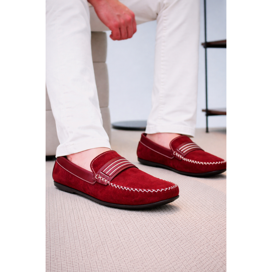 Mocassim Sapato Gorgorão Casual Masculino Camurça Bordo Dockside Conforto Envio Rápido