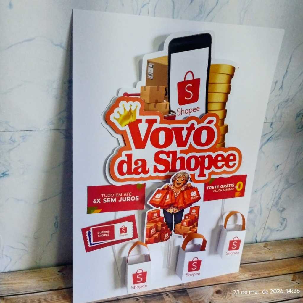 Topo de Bolo Vovó da Shopee Personalizado