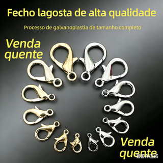 Fecho Lagosta 10-50 Peças - Liga Fivela para Pulseira e Colar - Fivela Rabo de Peixe e Fivela de Mola