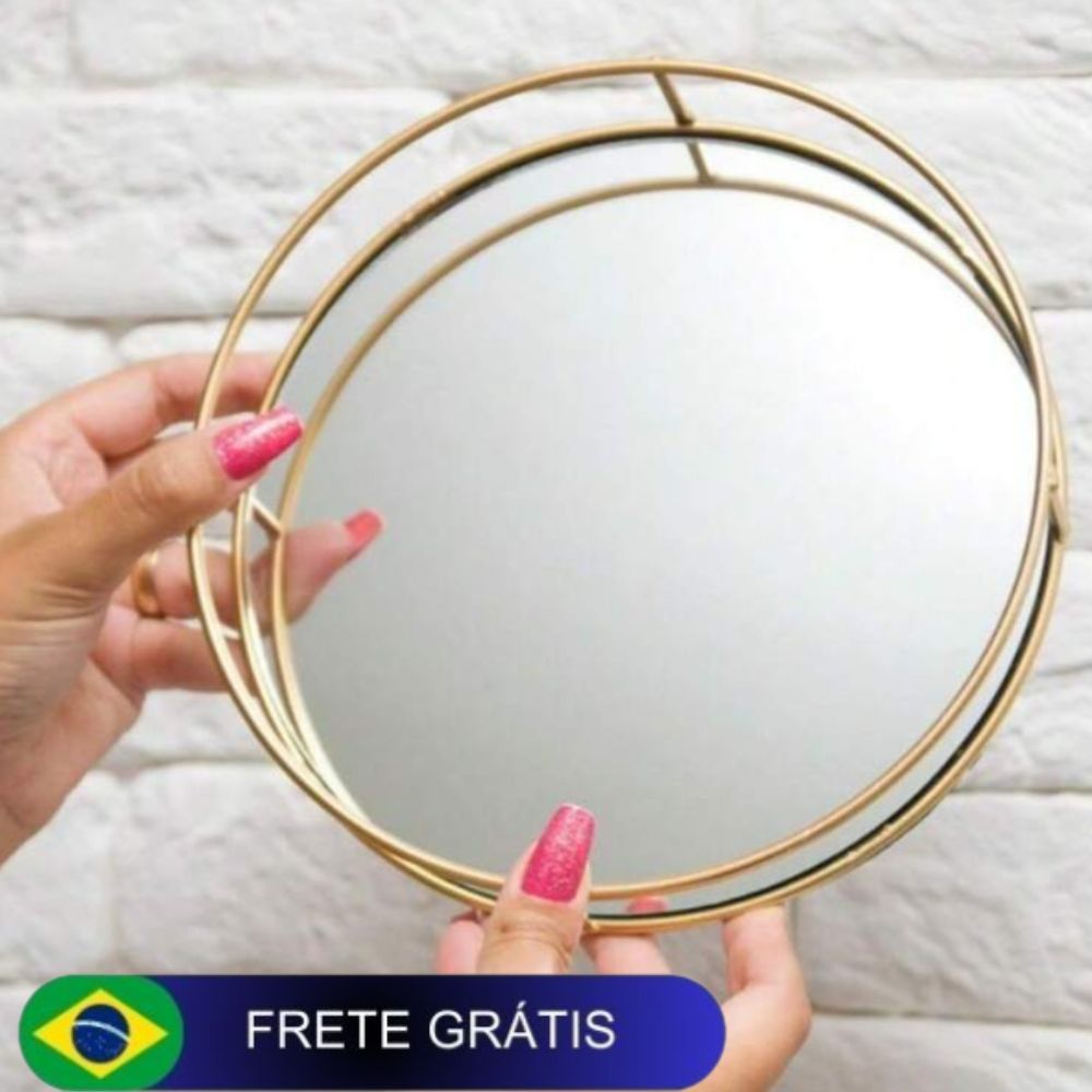 Bandeja espelhada  para perfumes/lavabo/banheiro etc. em Oferta na Shopee