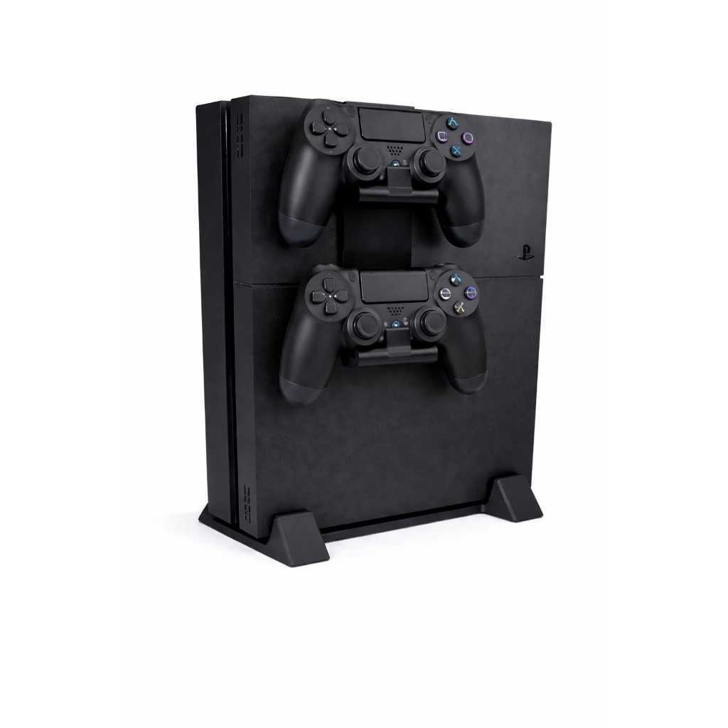 Base/Suporte para playstation 4 FAT, SLIM, PRO mais suporte lateral duplo para controles.